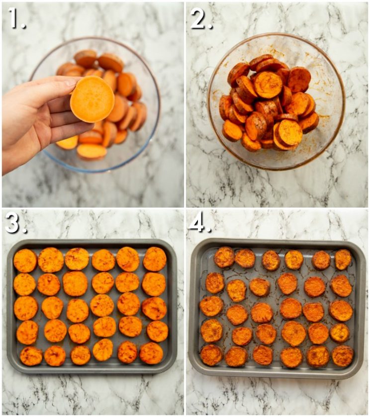 How to make sweet potato bites 4 step by step photos showing How to make sweet potato bites