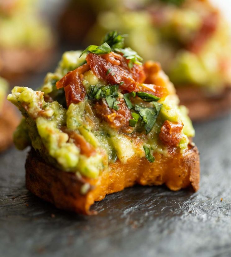 Sweet Potato Bites close up shot of sweet potato bite with bite mark in it