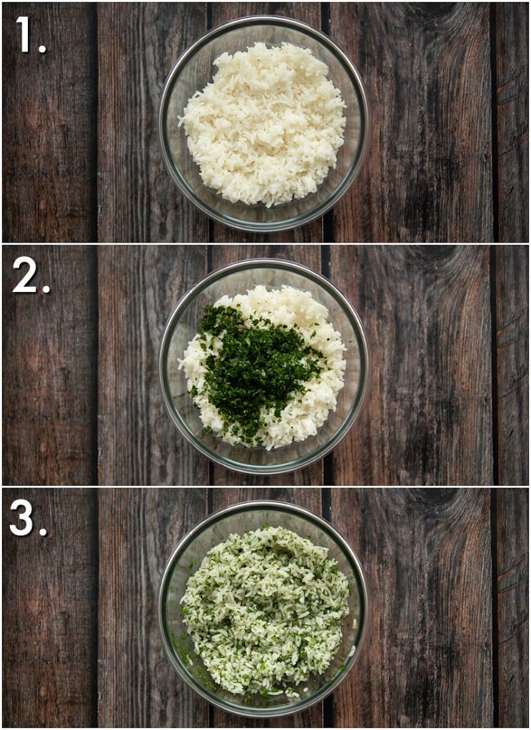 how to make cilantro lime rice 3 step by step photos showing how to make cilantro lime rice