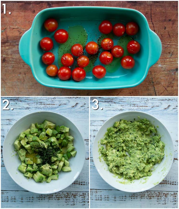 how to prep tomato avocado on toast 3 step by step photos showing how to prep tomato avocado on toast