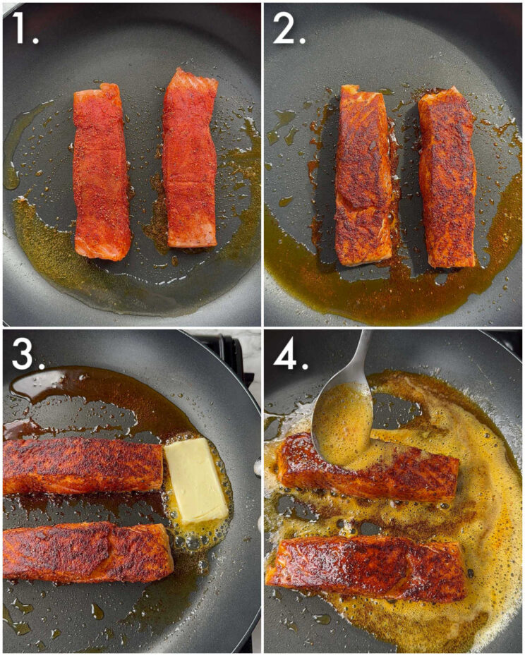 how to pan fry salmon 4 step by step photos showing how to pan fry salmon